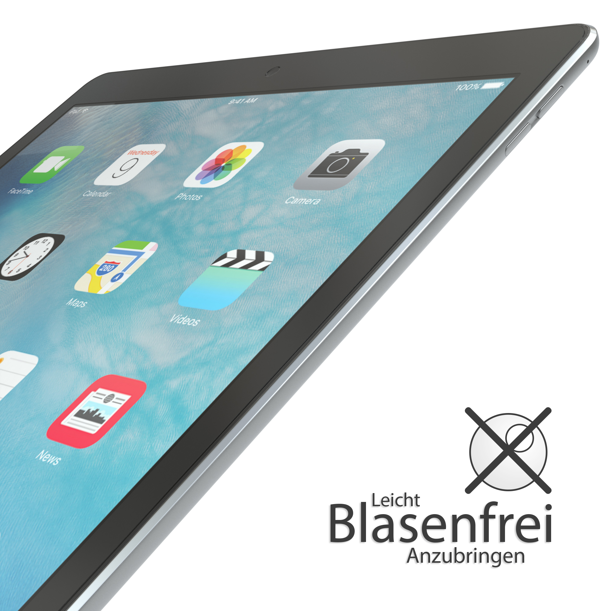 EAZY Glasfolie iPad CASE für Pro Schutzfolie 2015) Display 12,9\