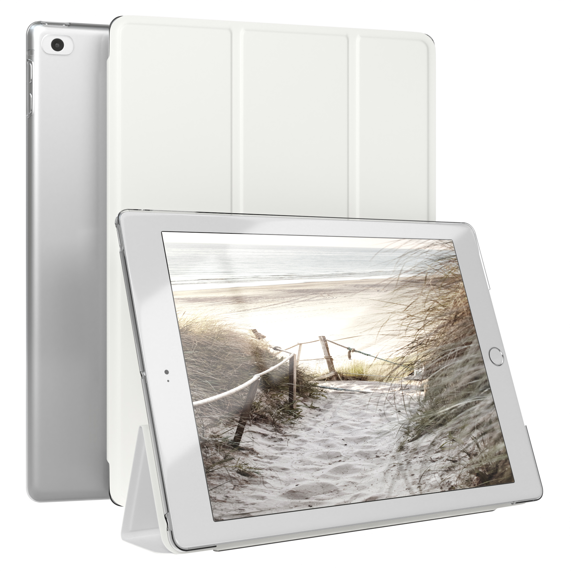 EAZY CASE Smart Case 5./6. für Weiß & Kunstleder, Bookcover Tablethülle Generation für iPad Air 1/Air 2 Apple