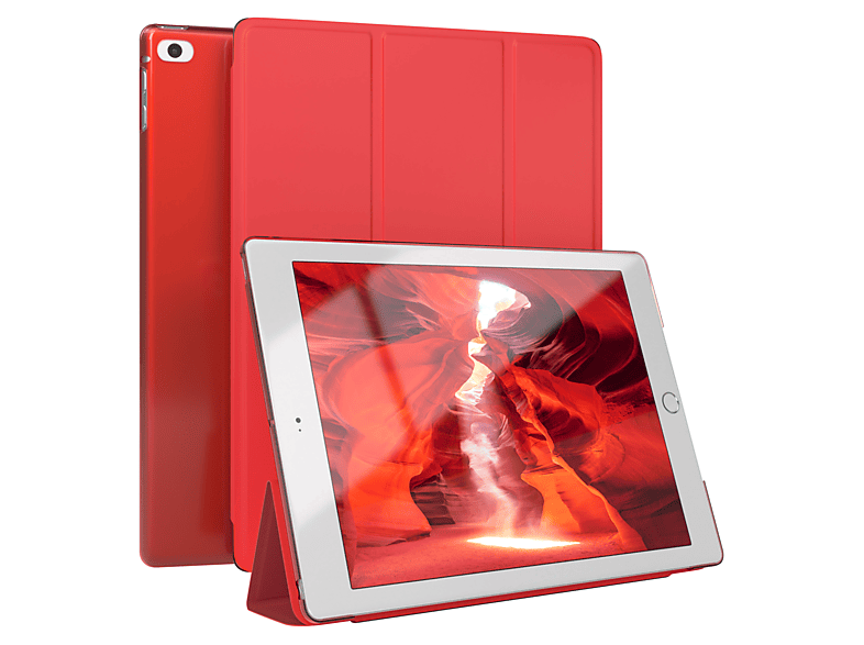 EAZY CASE Smart Case für iPad 5./6. Generation & Air 1/Air 2 Tablethülle Bookcover für Apple Kunstleder, Rot
