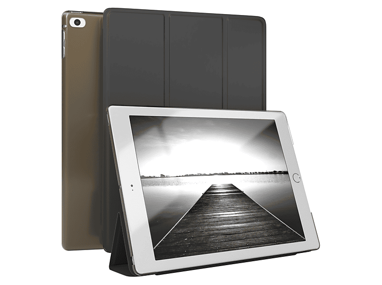 EAZY CASE Smart Case für iPad 5./6. Generation & Air 1/Air 2 Tablethülle Bookcover für Apple Kunstleder, Schwarz