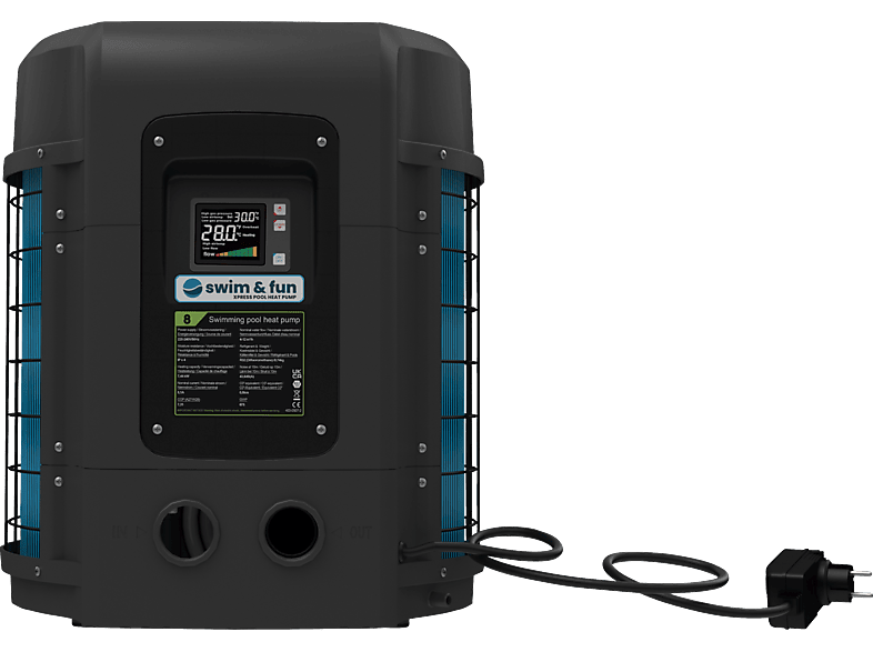 SWIM & FUN Xpress 8 Pool wärmepumpe, Schwarz MediaMarkt