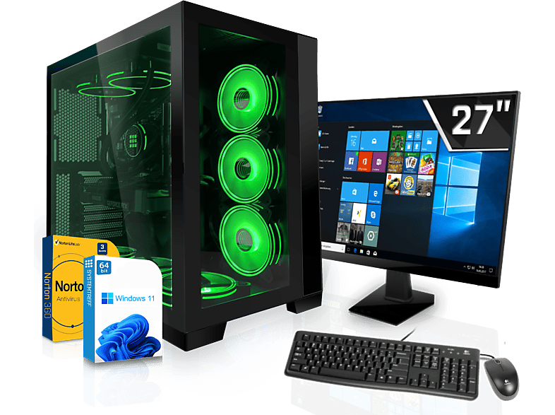 SYSTEMTREFF Gaming Komplett Intel Core i9-13900KF, Komplett PC mit i9-13900KF Prozessor, 32 GB RAM, 1000 GB mSSD, AMD Radeon RX 6950 XT 16GB GDDR6, 16 GB