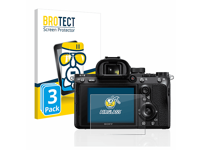BROTECT 3x Airglass klare Schutzfolie(für Sony Alpha 7 III) | Kamera Schutzfolie