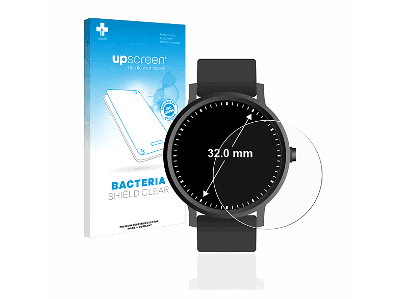 UPSCREEN antibakteriell klare Schutzfolie(für Universal Armbanduhren (Kreisrund, ø: 32 mm))