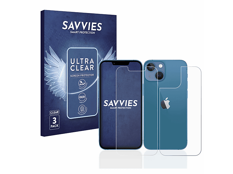 klare 13 iPhone mini) Schutzfolie(für SAVVIES 6x Apple