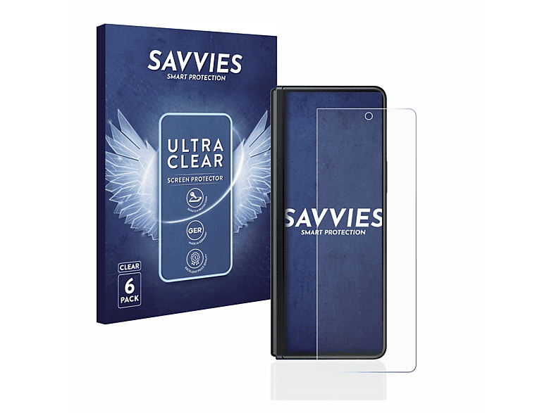 SAVVIES 6x klare Fold 3 Z Galaxy Schutzfolie(für 5G) Samsung
