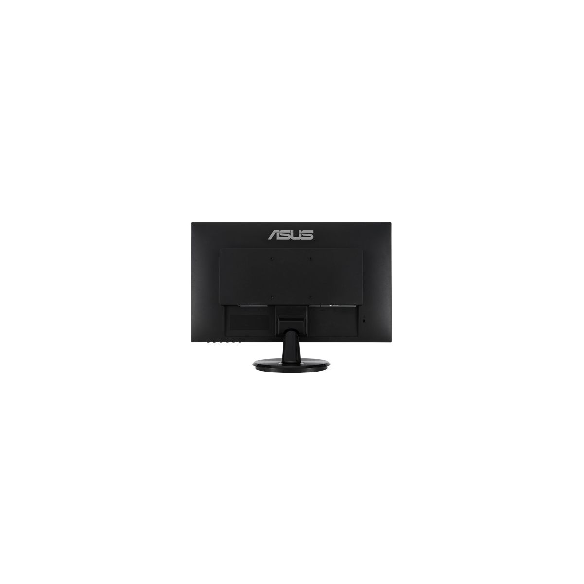 Retro di un monitor ASUS nero su sfondo bianco.