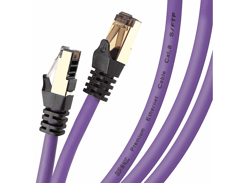 DURONIC CAT8 PE 3m Ethernetkabel | 5.000 MB/s | RJ45 Patchkabel | Lankabel für Router und Konsole, Netzwerkkabel, 3 m