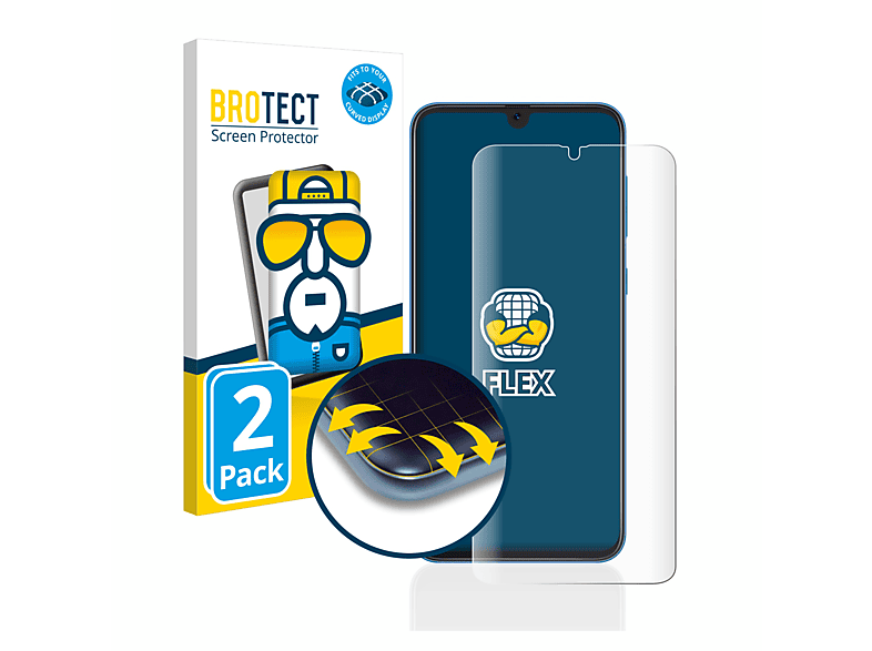 BROTECT 2x Flex Schutzfolie(für Galaxy Samsung Curved Full-Cover A50) 3D