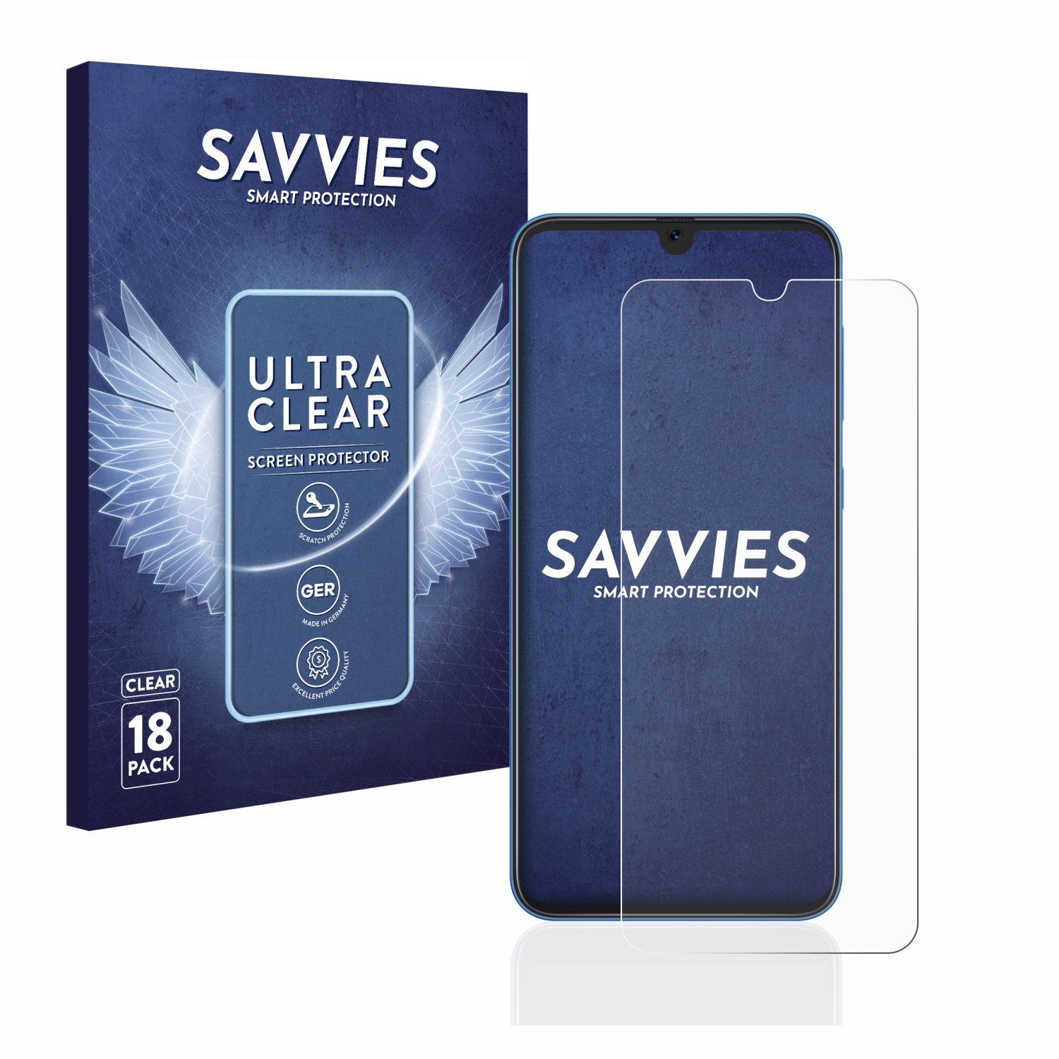 klare Samsung A50) Schutzfolie(für SAVVIES Galaxy 18x