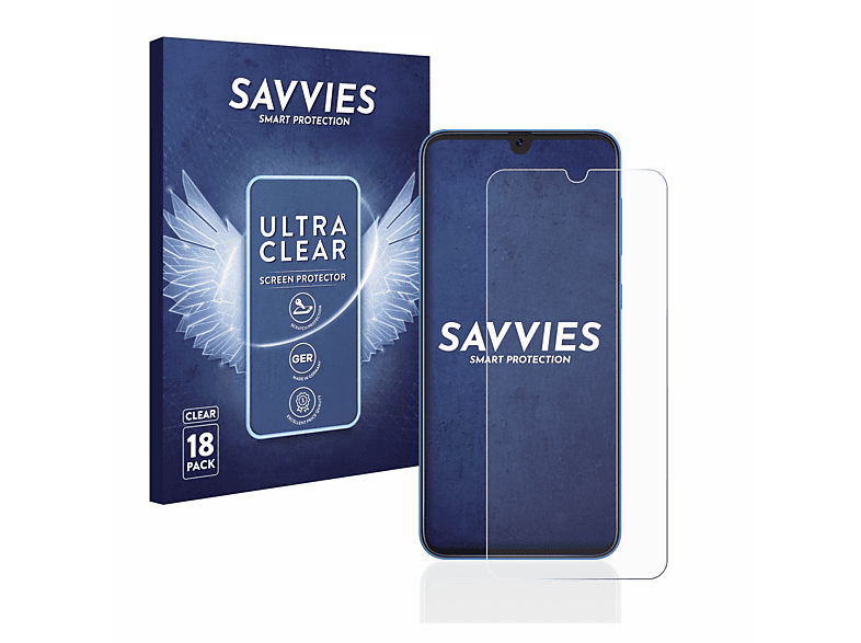 klare Samsung A50) Schutzfolie(für SAVVIES Galaxy 18x
