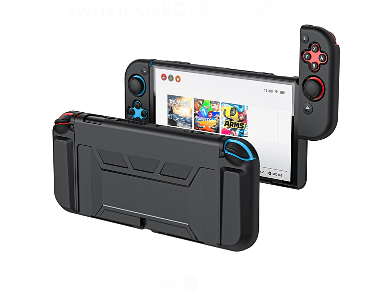 RESPIEL Geteilte Gamepad-Shell Nintendo-Controller, Voller Schutz, Schutzhülle für Switch OLED, Konsolenzubehör, schwarz