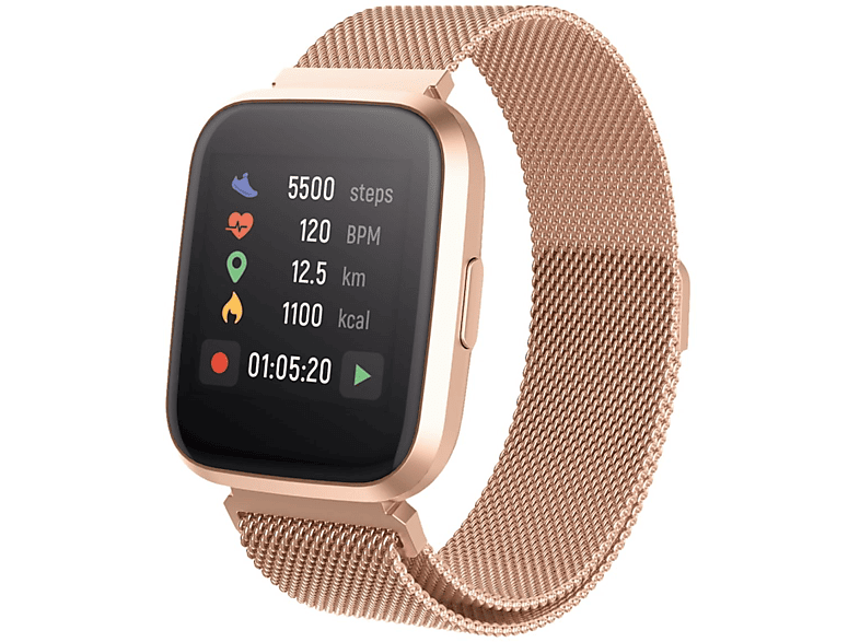 FOREVER SW-310 Smartwatch Silikon, Rosegold | Weitere Smartwatches