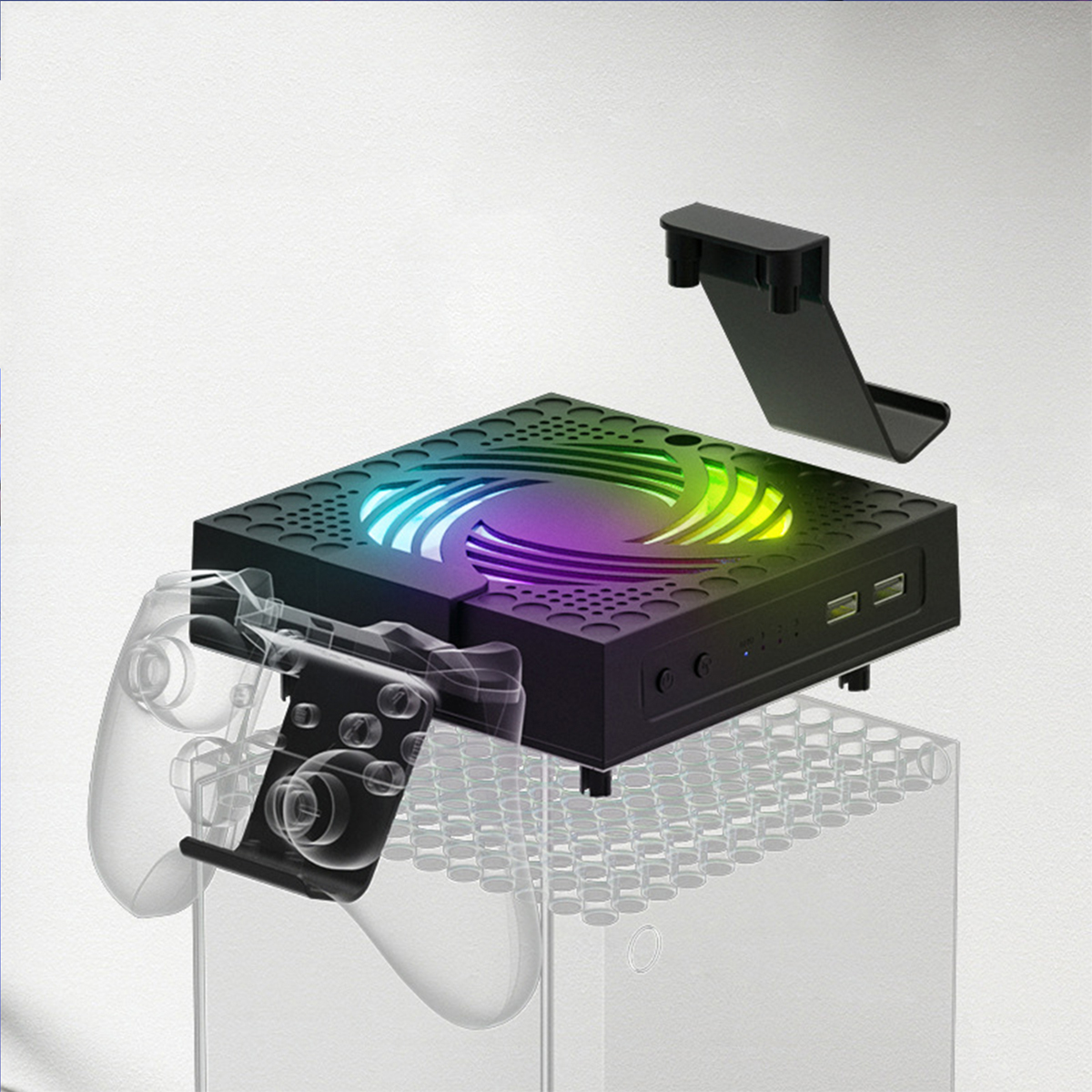 x Xbox-Controller Xbox RESPIEL XSX,RGB Xbox-Konsole Serie Lüfter,für Laterne Staub (2 Konsolenzubehör, USB-Anschlüsse), Lüfter,Kühlung