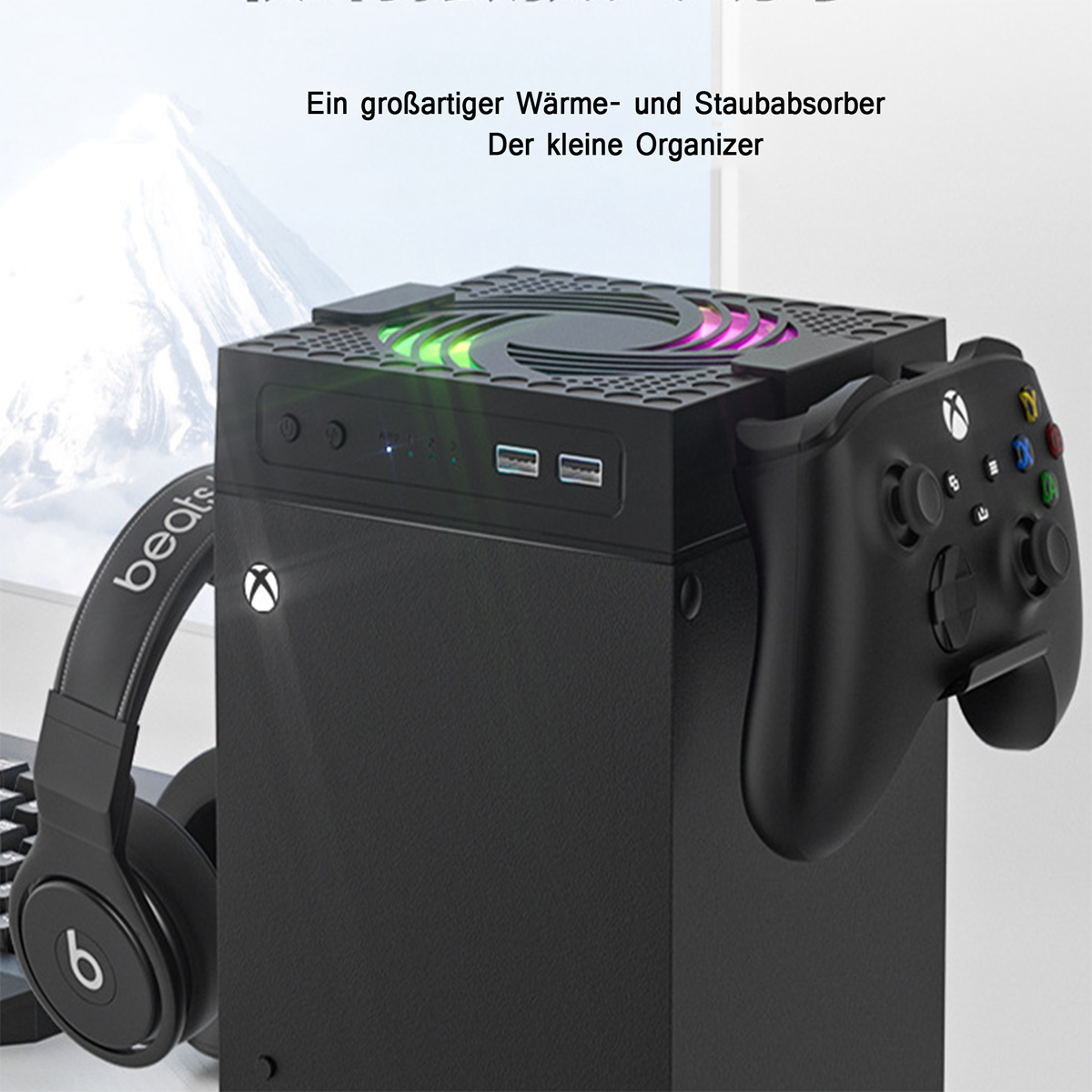 x Xbox-Controller Xbox RESPIEL XSX,RGB Xbox-Konsole Serie Lüfter,für Laterne Staub (2 Konsolenzubehör, USB-Anschlüsse), Lüfter,Kühlung