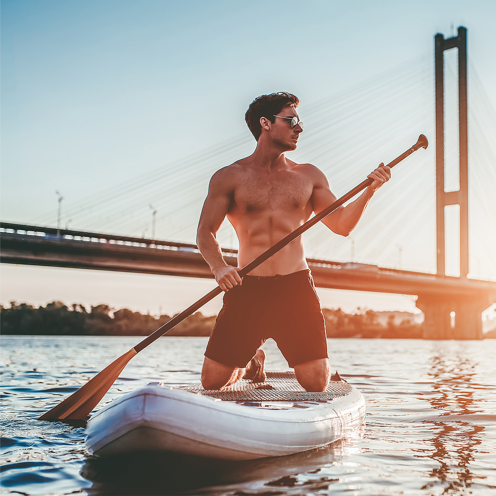 Board, SUP Weiss-Türkis Paddle VENDOMNIA