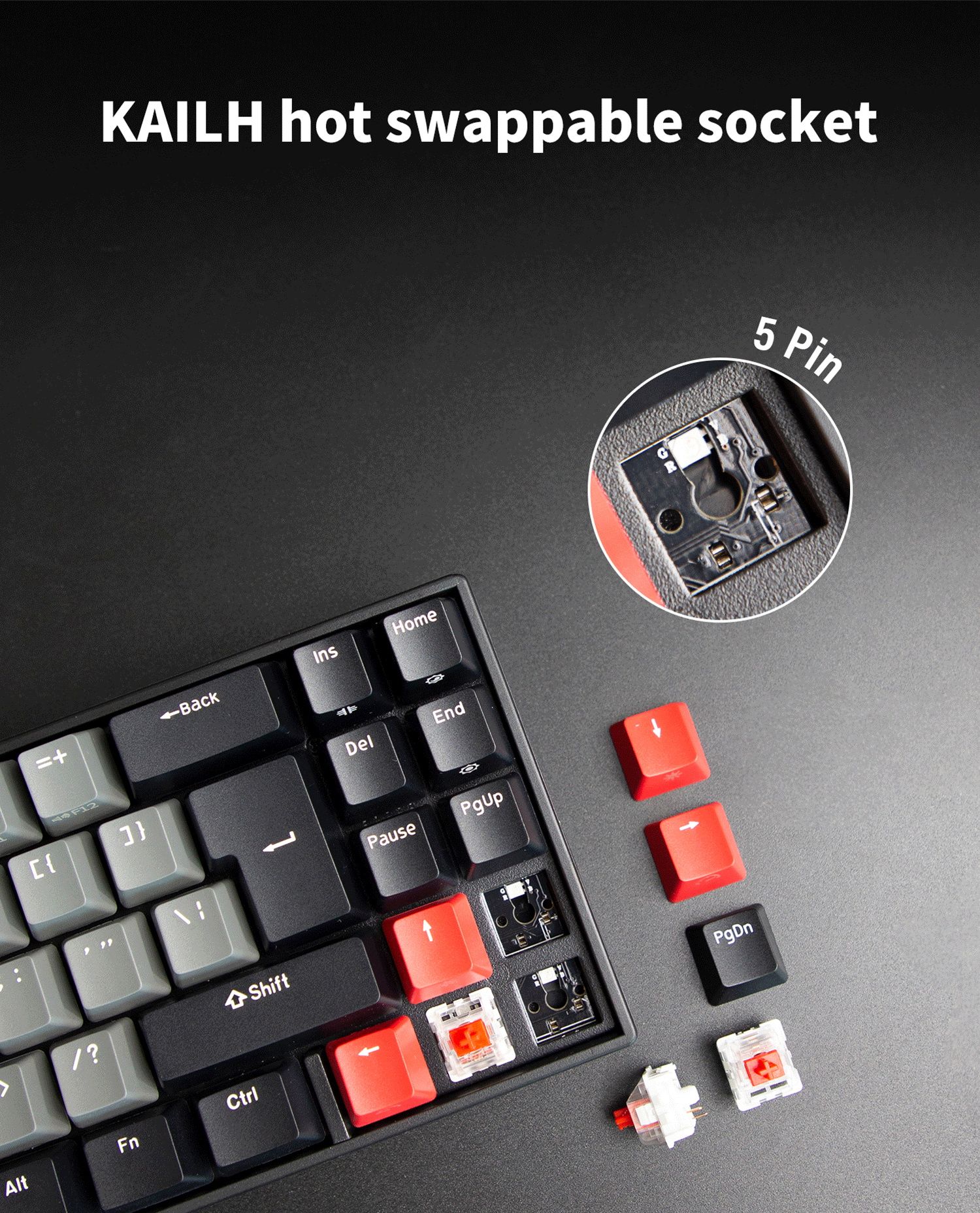 ROYAL KLUDGE Mechanisch, Tastatur, Gaming Sonstiges RK71 ISO Mode 2,4ghz, Dual
