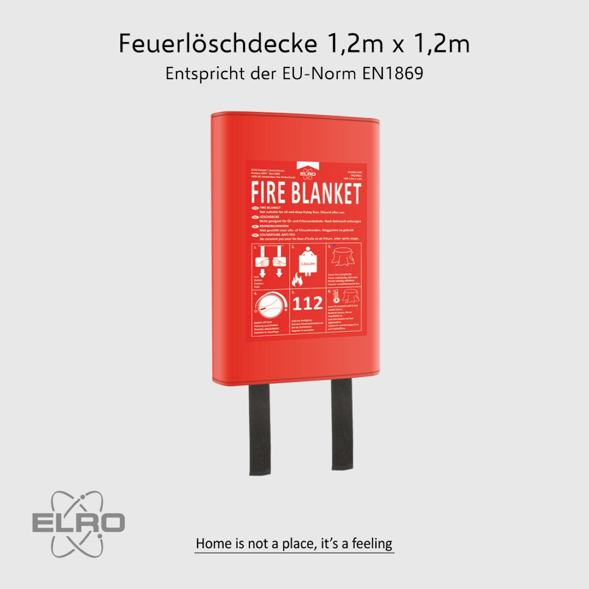 ELRO FB1300 | Feuerlöschdecke, Weiß Rot