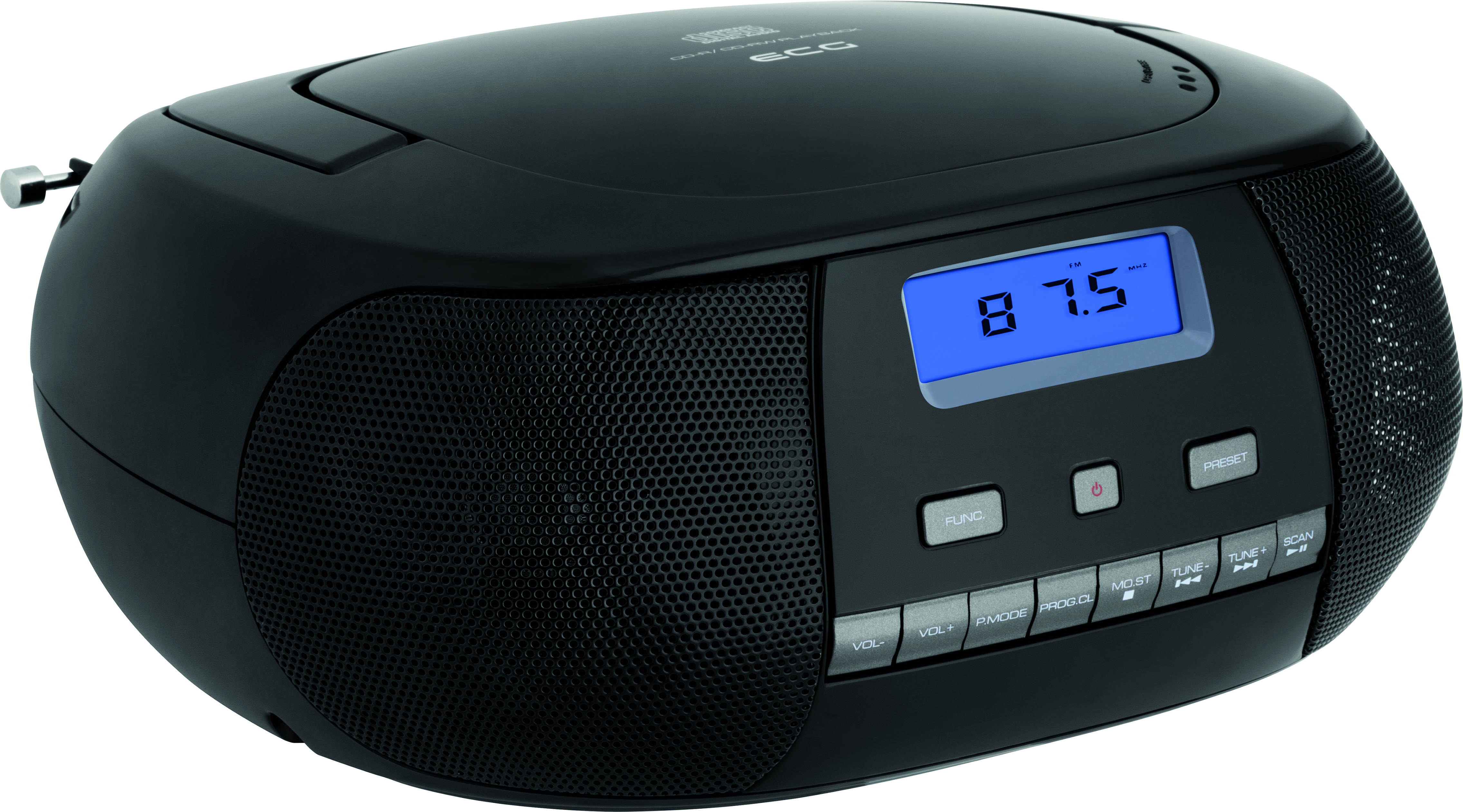 | | Black Portable 500 × Tuner CD-Radio W | PLL Player AUX | ECG 1 CD FM 2 black CDR |
