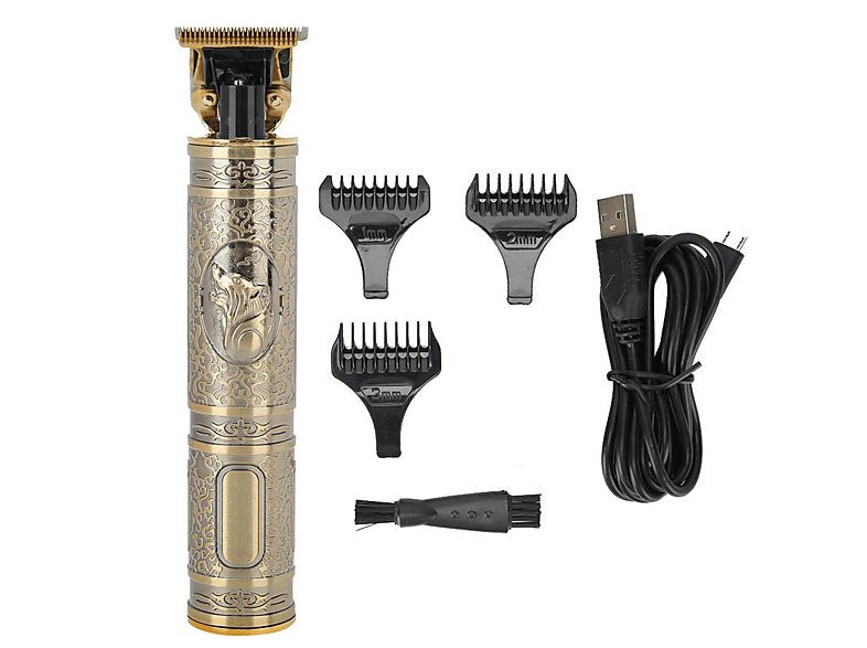 INF Elektrische Haarschneidemaschine mit Limit Combs Waterproof Gold 6-tlg Haarschneider Gold 