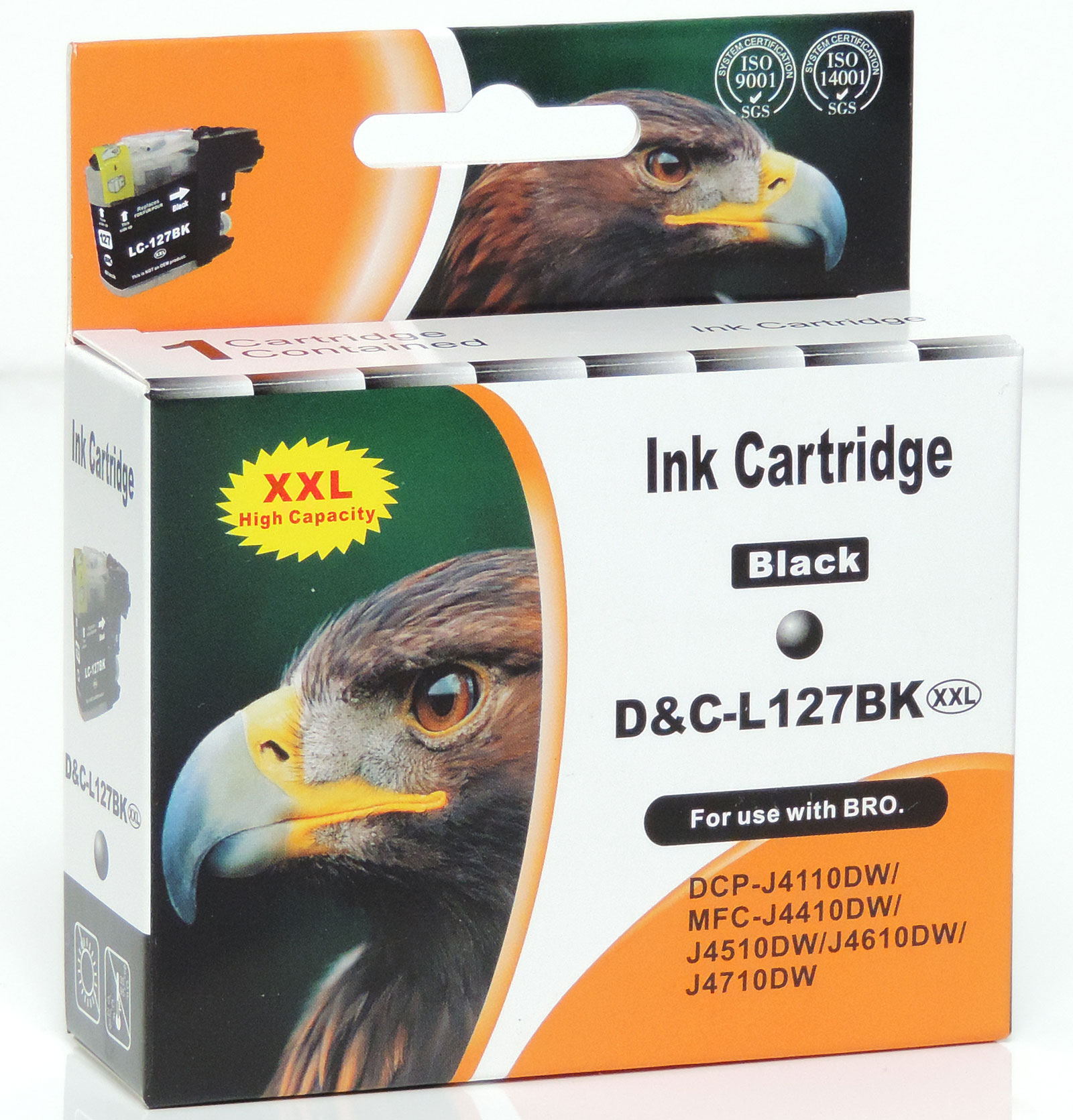 D&C LC-125 XXL, LC-127 XXL Tinten Patronen LC-127XXL LC127XXL Druckerpatronen kompatibel Multipack 4-Farben (Schwarz, Cyan, Magenta, Gelb) (LC-125 XXL, LC-127 XXL)