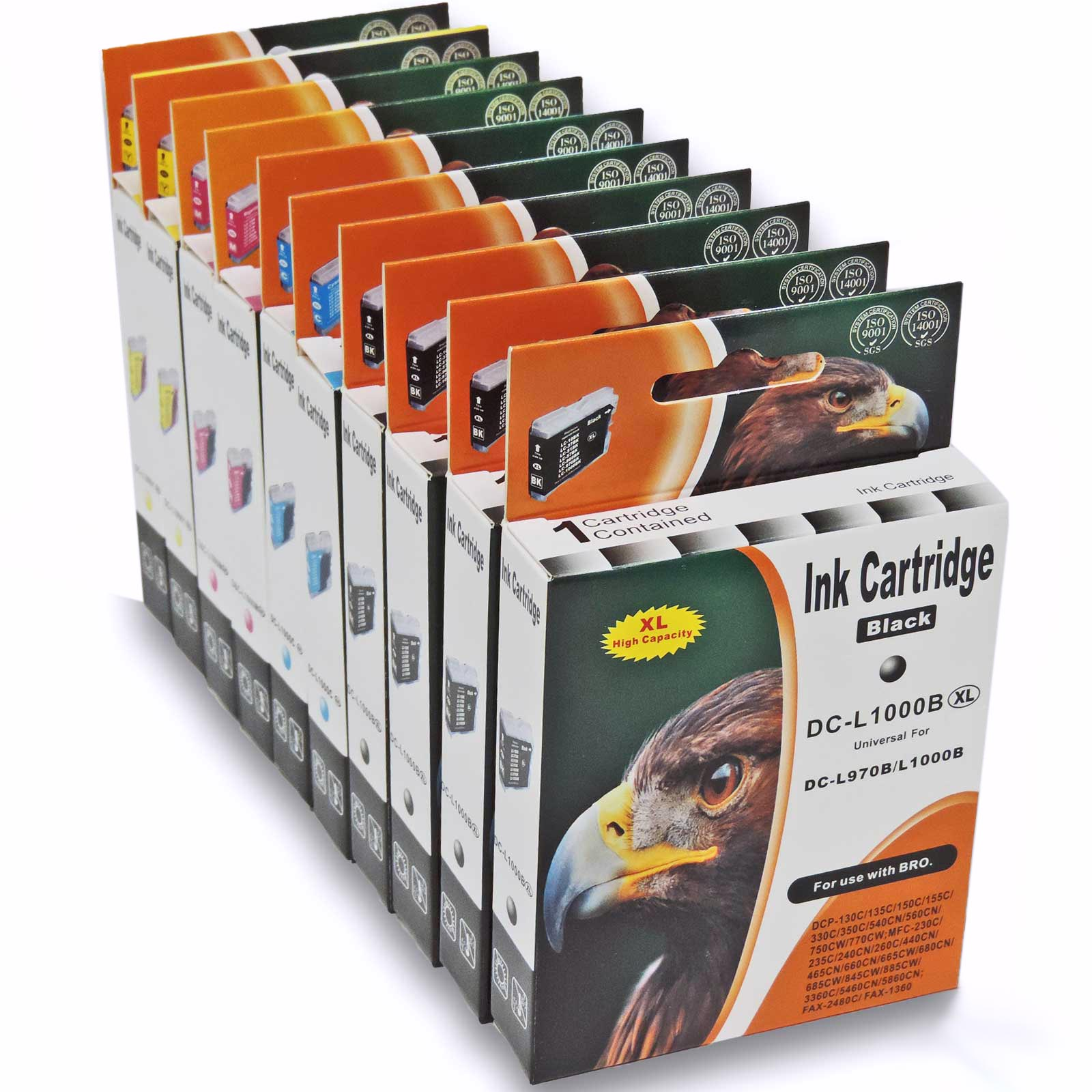 D&C LC-970 XXL, LC-1000 XXL Tinten Patronen LC-1000XL LC1000XL Druckerpatronen kompatibel Multipack 10-Farben (4x Schwarz, 2x Cyan, 2x Magenta, 2x Gelb) (LC-970 XXL, LC-1000 XXL)