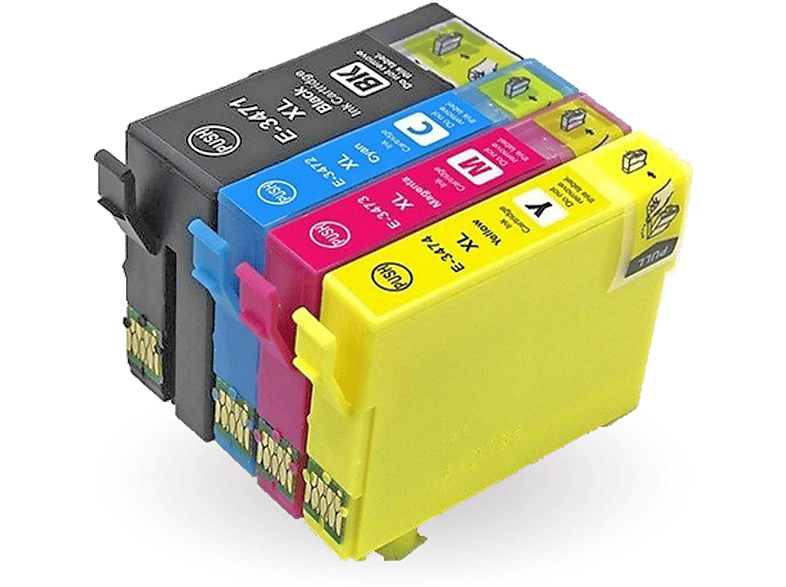 D&C WF-3700 Series Tintenpatrone Multipack 4-Farben (Schwarz, Cyan, Magenta, Gelb) (Golfball, T3476, 34XL, C13T34764010)