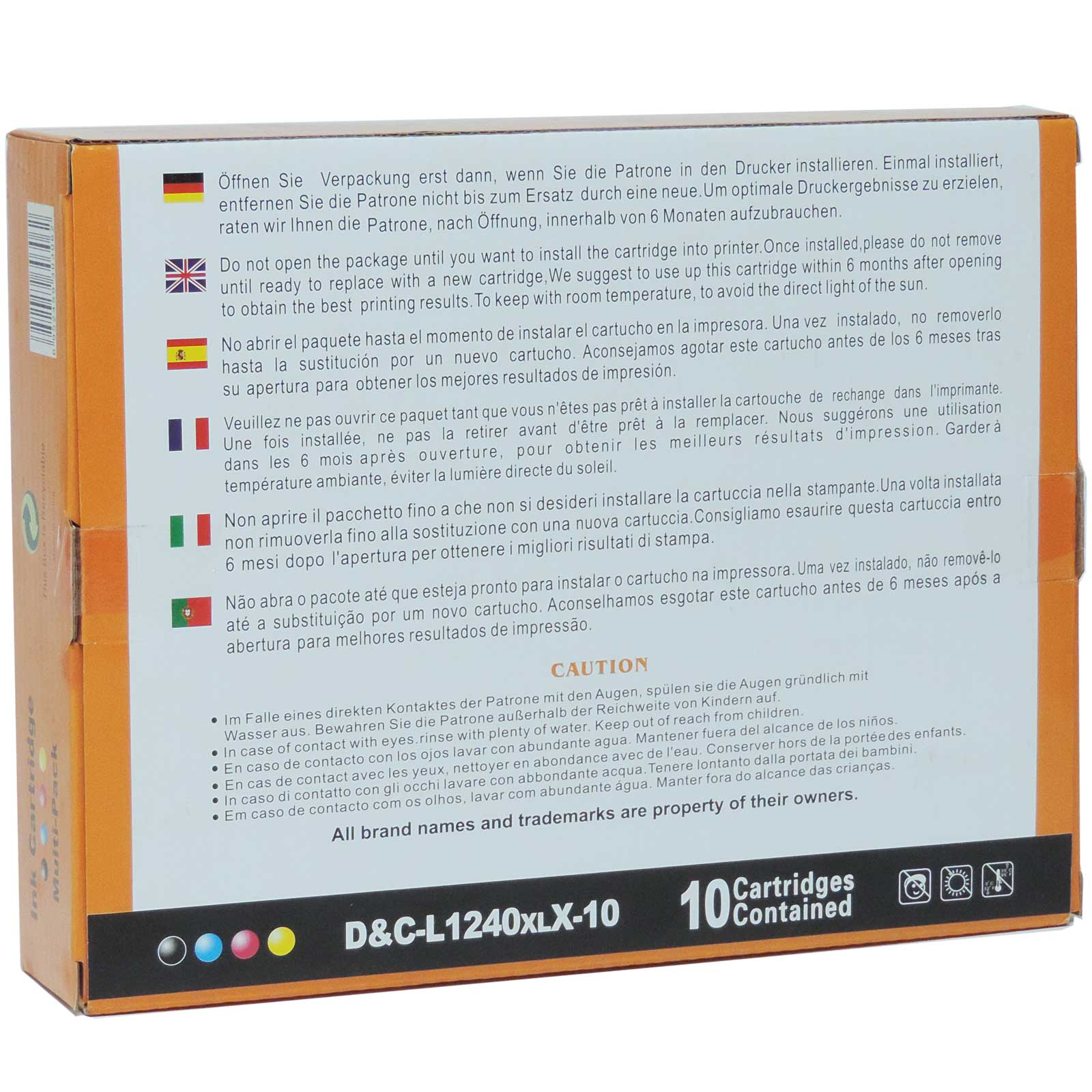 D&C LC-1240 XL Tinten Patronen LC-1240XL LC1240XL Druckerpatronen kompatibel Multipack 10-Farben (4x Schwarz, 2x Cyan, 2x Magenta, 2x Gelb) (LC-1240 XL)