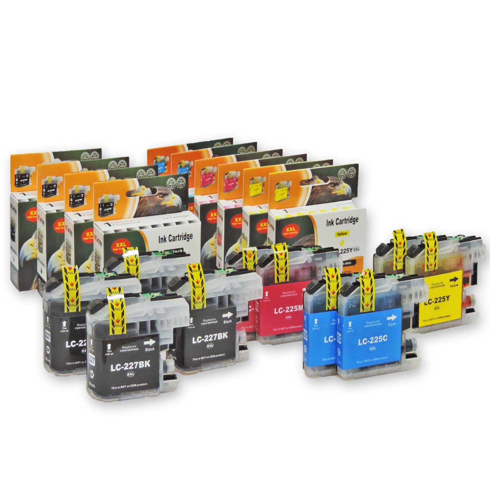 D&C LC-225 XXL, LC-227 XXL Tinten Patronen LC-227XXL LC227XXL Druckerpatronen kompatibel Multipack 10-Farben (4x Schwarz, 2x Cyan, 2x Magenta, 2x Gelb) (LC-225 XXL, LC-227 XXL)