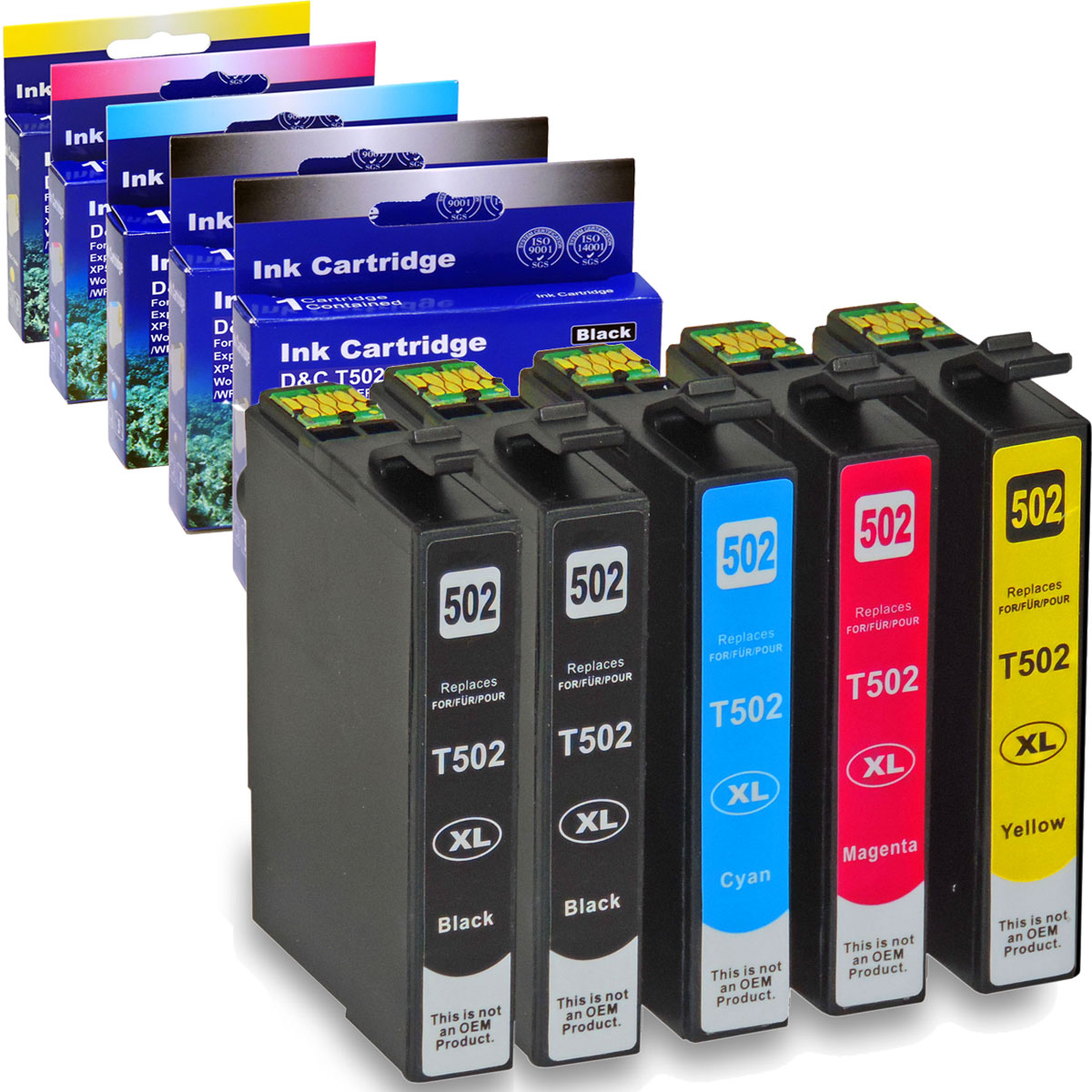 D&C XP-5100-Set5 Tintenpatrone Multipack 4-Farben (Schwarz, Cyan, Magenta, Gelb) (502XL, Expression Home XP-5100)