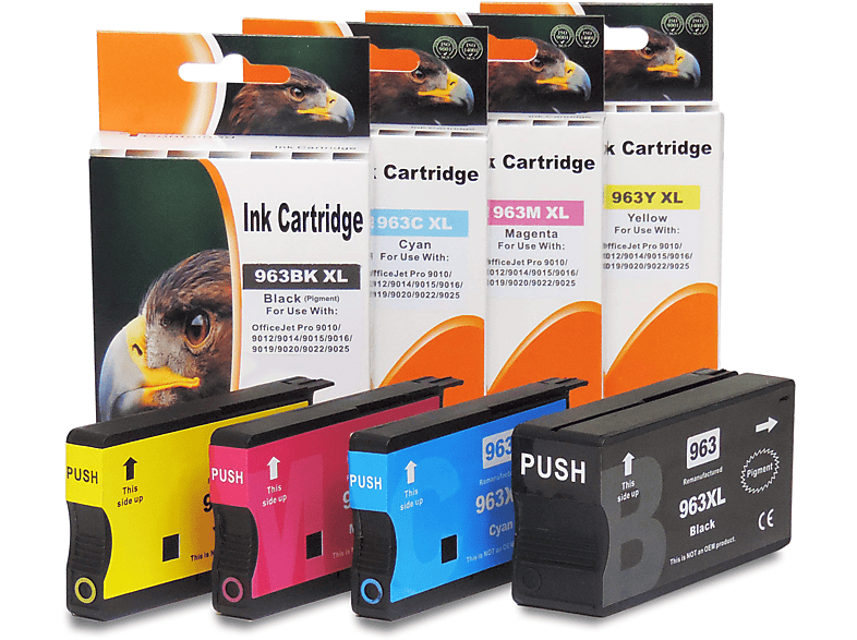 HP 963 XL 3YP35AE Original Cartridges for HP OfficeJet Pro 9010, OfficeJet  Pro 9012, OfficeJet Pro 9015 (Pack of 4) : : Electronics