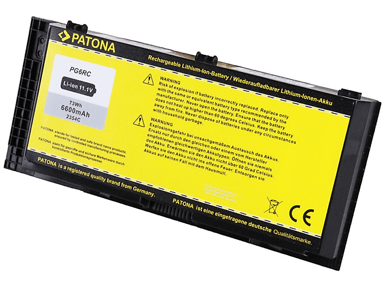 PATONA f. Dell Precision M4600 M-4600 M4700 M-4700 M6600 M-6600 Li-Ion Ersatzakku, 10.8 Volt, 6600 mAh 1 Stück