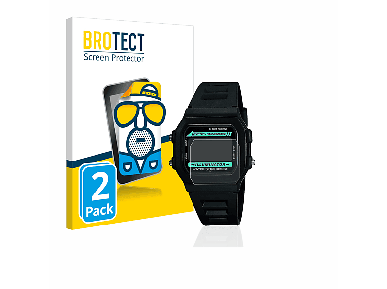 BROTECT 2x matte Schutzfolie(für Casio W-86-1VQES) | Smartwatch Schutzfolien & Gläser