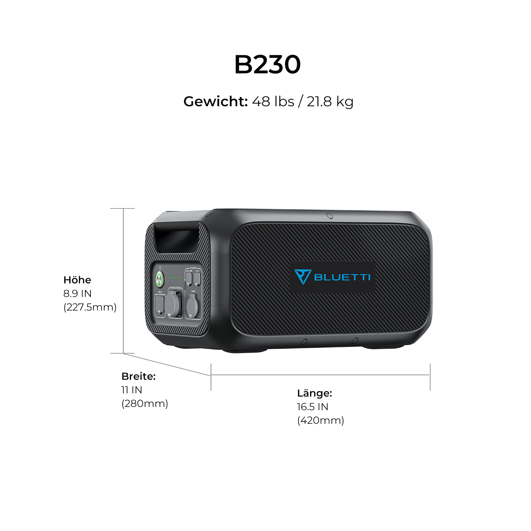 B230,Für Stromausfälle BLUETTI AC200MAX und Notfälle wie Wh Schwarz Stromgenerator 4096