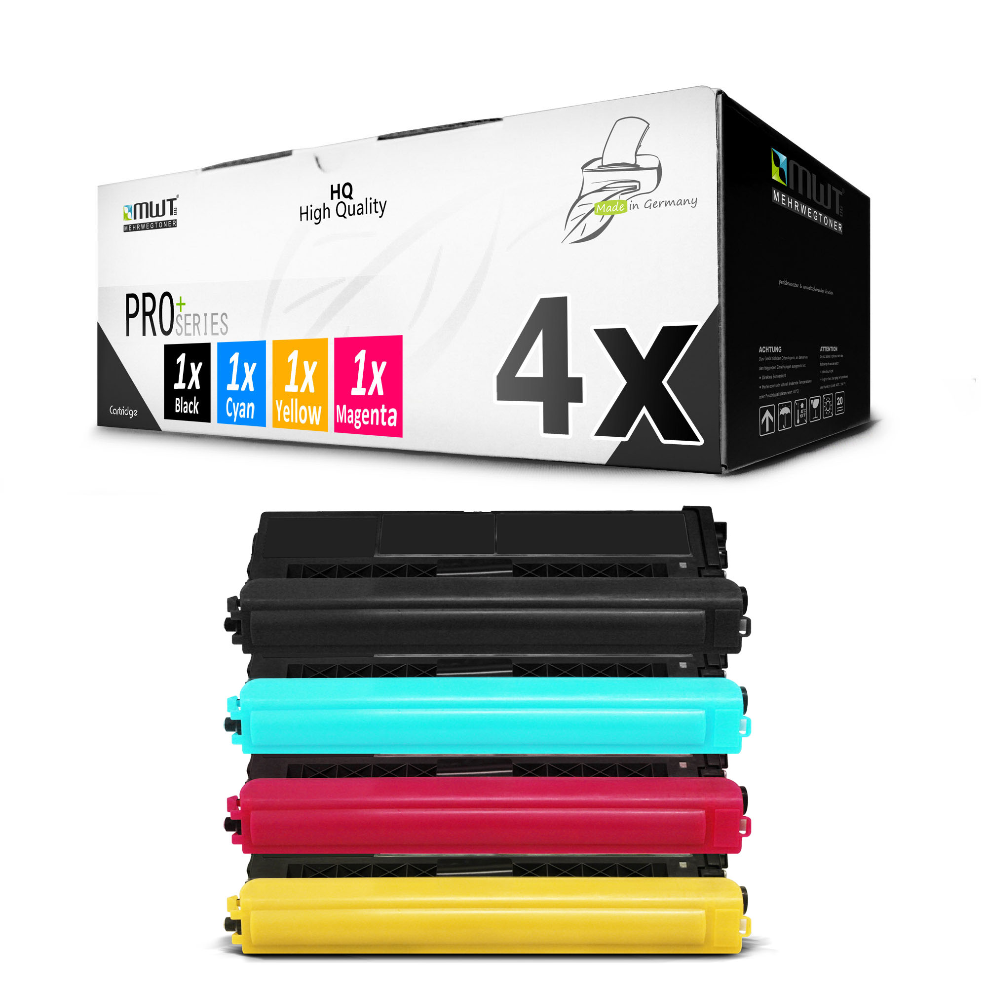 MEHRWEGTONER Ersetzt Brother TN 423 4er Set Toner Cartridge Mehrfarbig