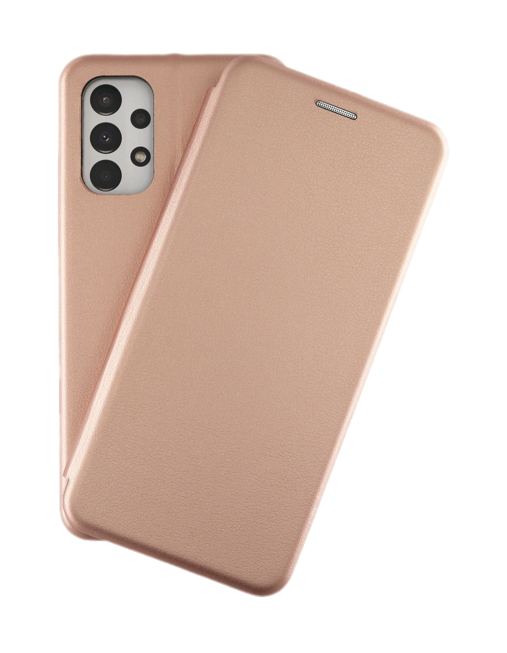 Roségoldenes Handycase, zweiteilig. Weißer Hintergrund.
