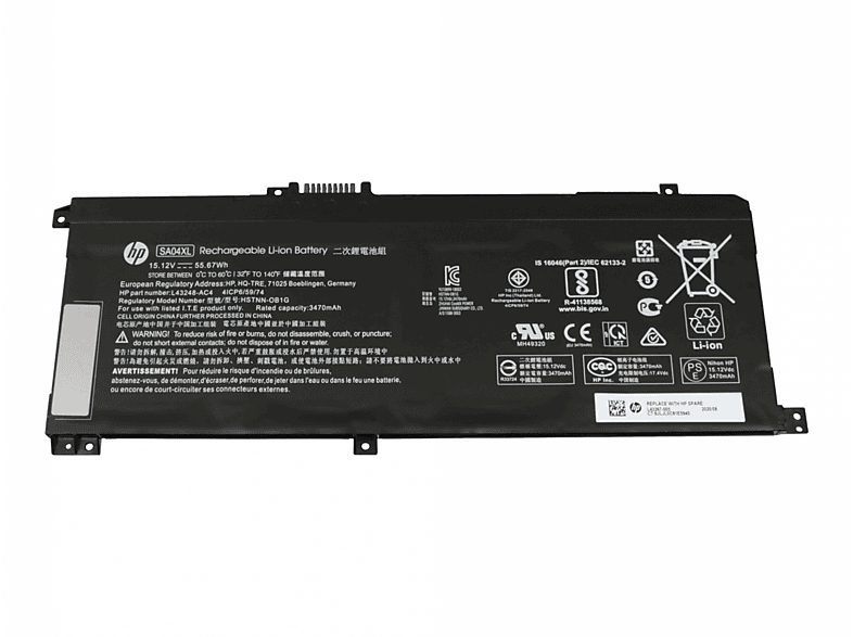 HP SA04XL Original Li-Polymer Akku, 15.12 Volt, 3470 mAh