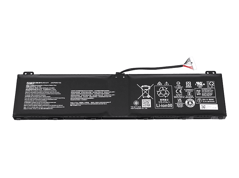 Batteria Per Tablet Acer KT.00109.001 - Li-Polymer 3,7V, 4000mAh/14,8Wh, Dimensioni 108x105x3,2mm - 5