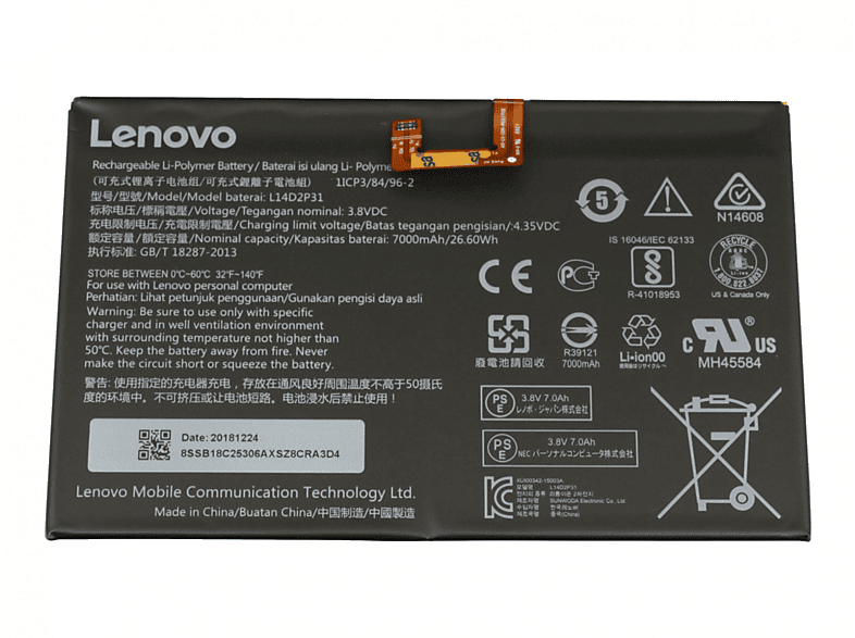 Akku, 3.8 mAh Volt, SB18C25306 Original 7000 LENOVO Li-Polymer