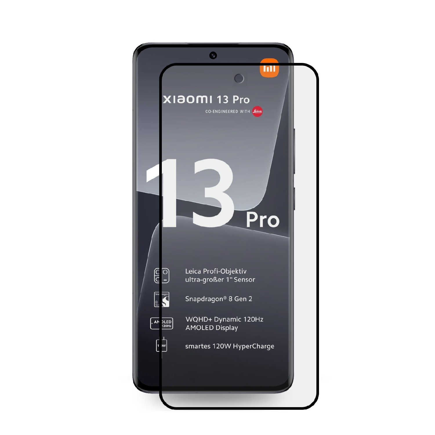 4x Xiaomi 13 Keramik Lite) FULL PROTECTORKING Panzerfolie CURVED Displayschutzfolie(für KLAR HD