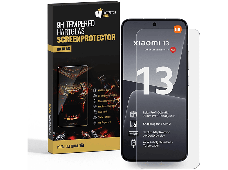 Schutzglas HD Displayschutzfolie(für KLAR 13) PROTECTORKING 9H Xiaomi Panzerglas 1x