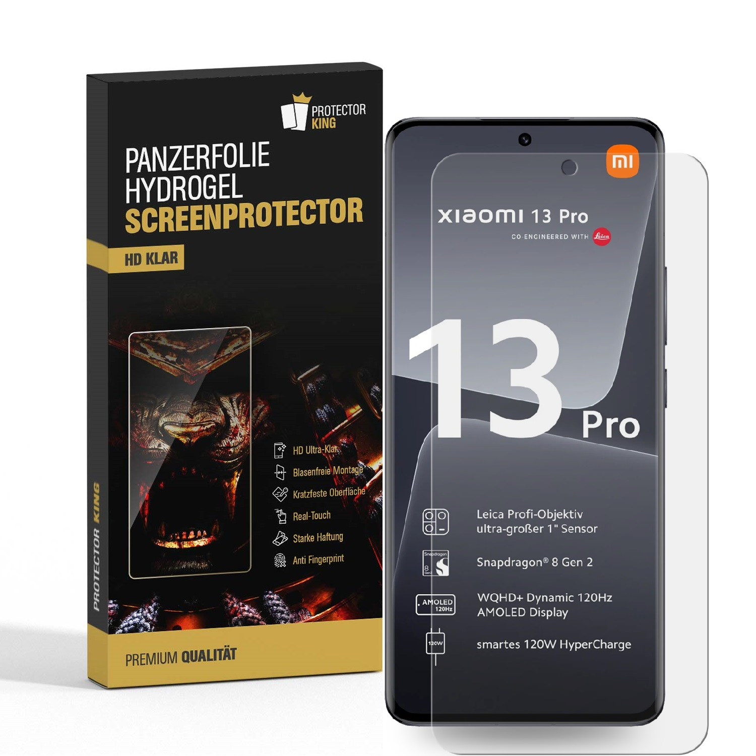 13 HD 3x Xiaomi Panzerfolie FULL Pro) KLAR Displayschutzfolie(für CURVED PROTECTORKING Hydrogel