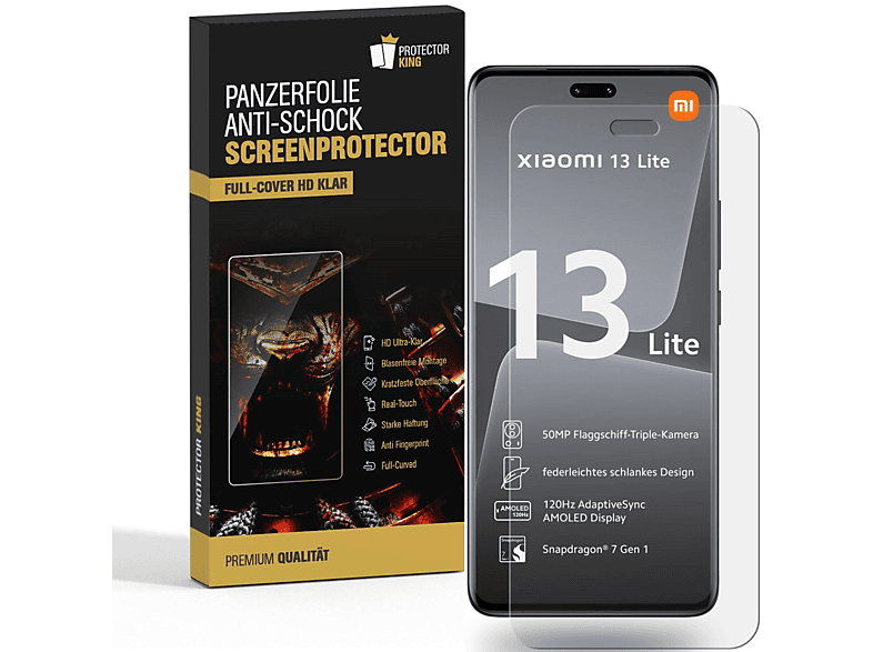 Xiaomi Schutzfolie Displayschutzfolie(für PROTECTORKING 13 6x KLAR ANTI-SHOCK Lite) Panzerfolie