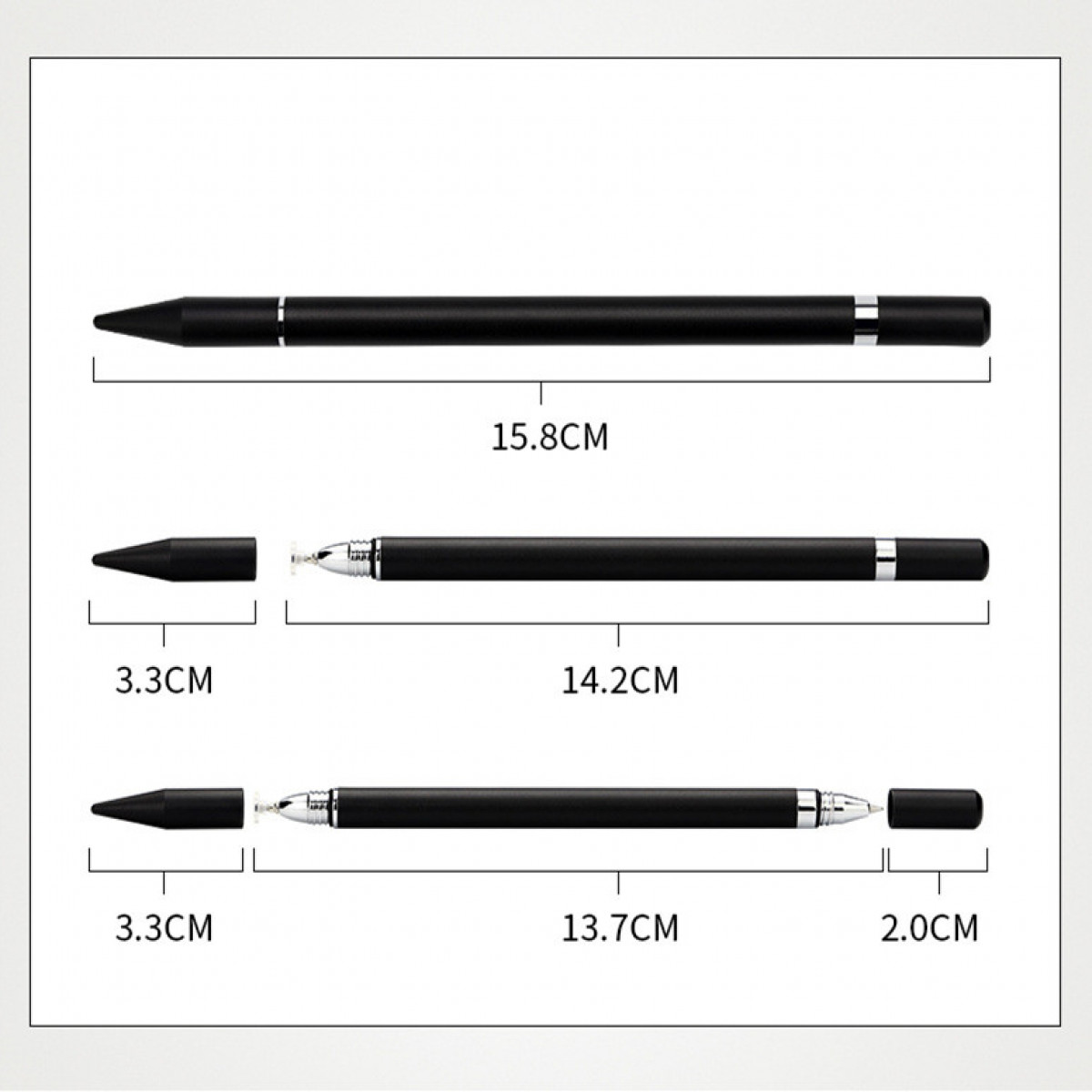 INF 2 in 1 Touch Eingabestift mit Schreibfunktion Stylus Pen Weiß Weiß