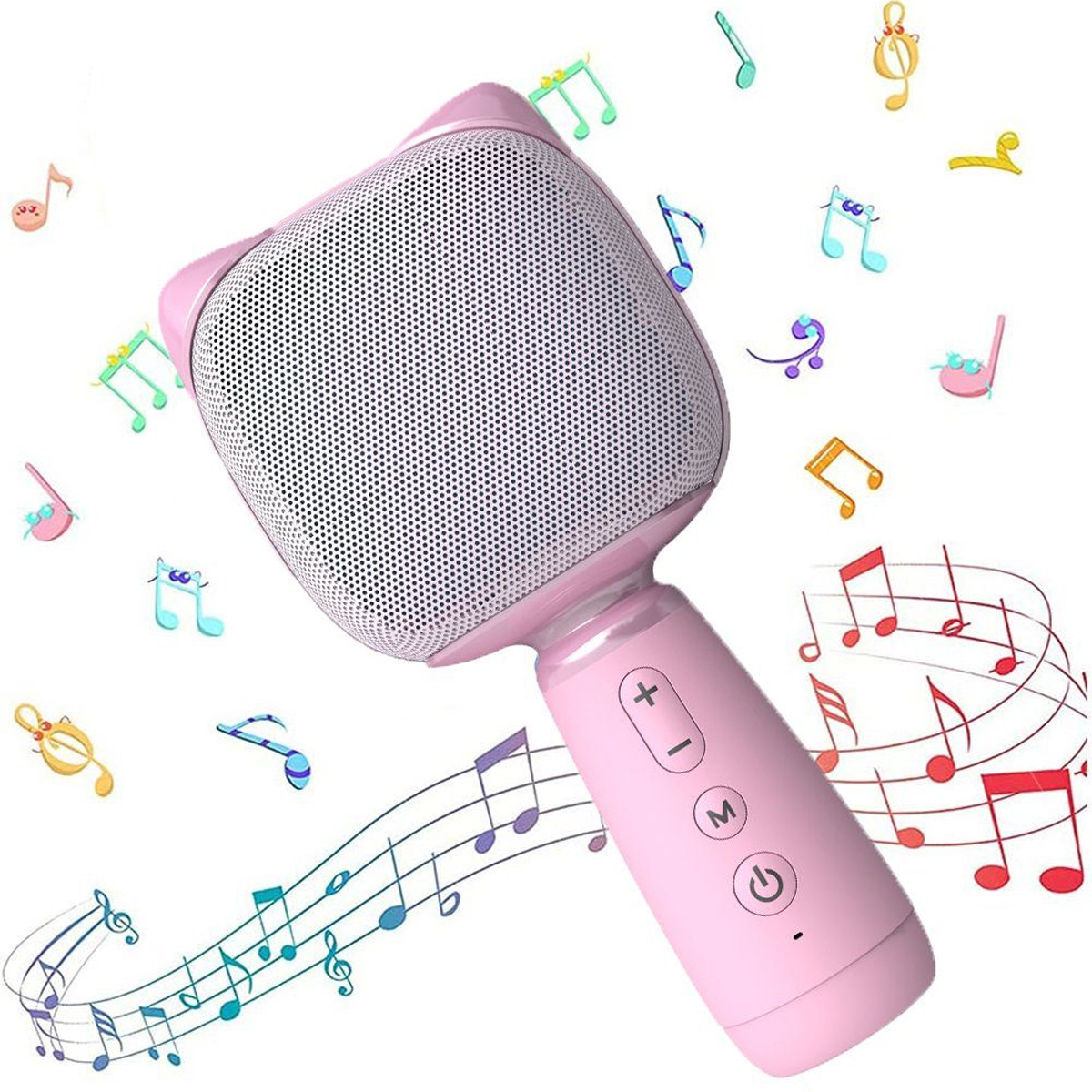 KINSI Niedliches kabelloses Mini-Karaoke-Mikrofon, für Familien-Camping-Picknicks MIKROFON rosa