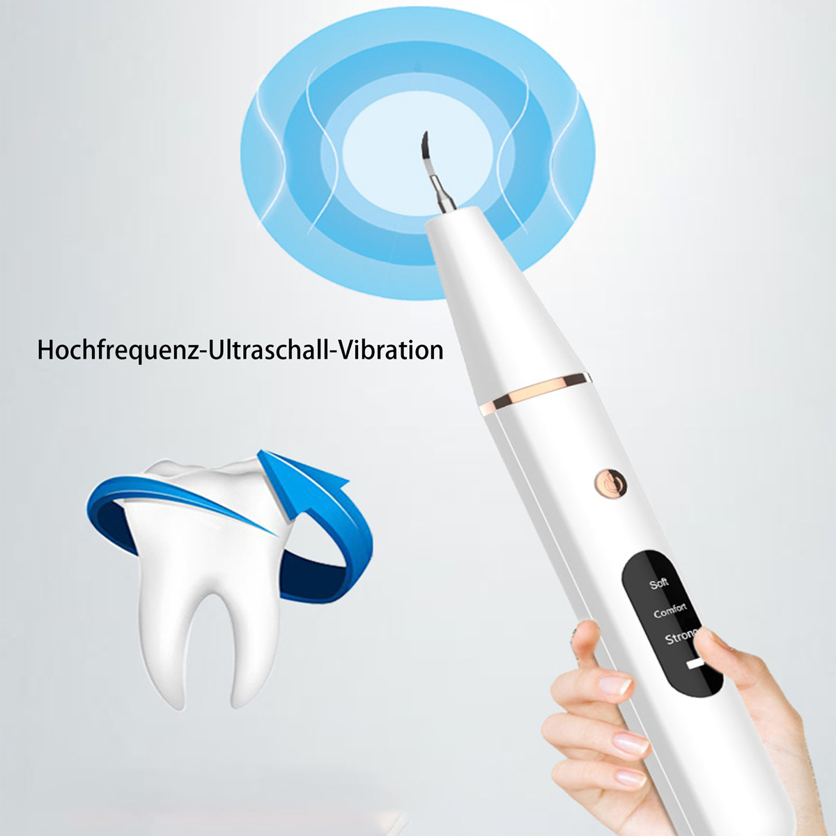 Zahnreiniger, einstellbare 3 KINSI Plaque-Entferner, Reinigungsmodi Munddusche Dentalwerkzeug