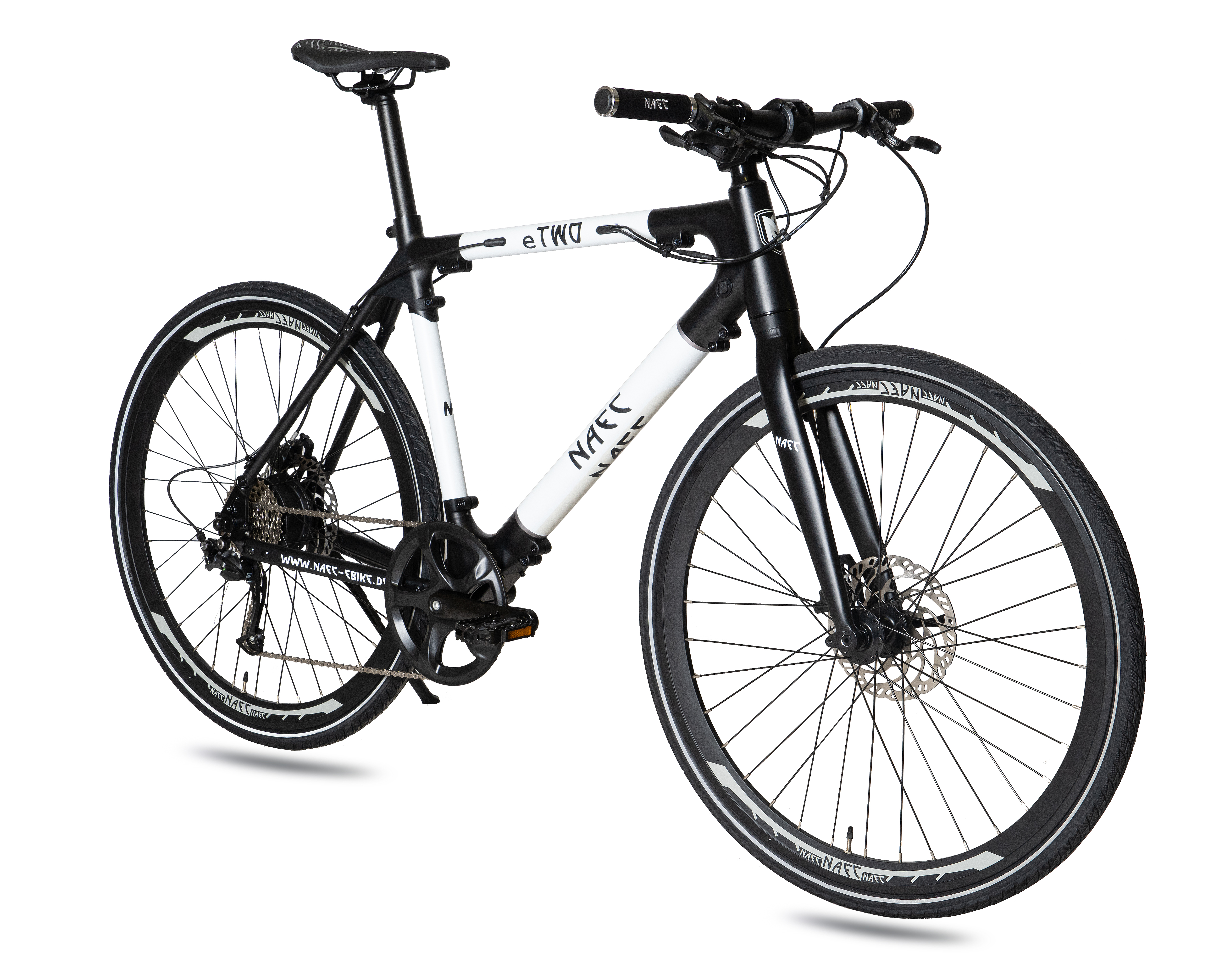 NAEC 28 Zoll eTWO schwarz Unisex-Rad, weiss 28 Modular Citybike cm, Zoll, schwarz weiß) Rahmenhöhe: 280, Kettenantrieb 53 (Laufradgröße
