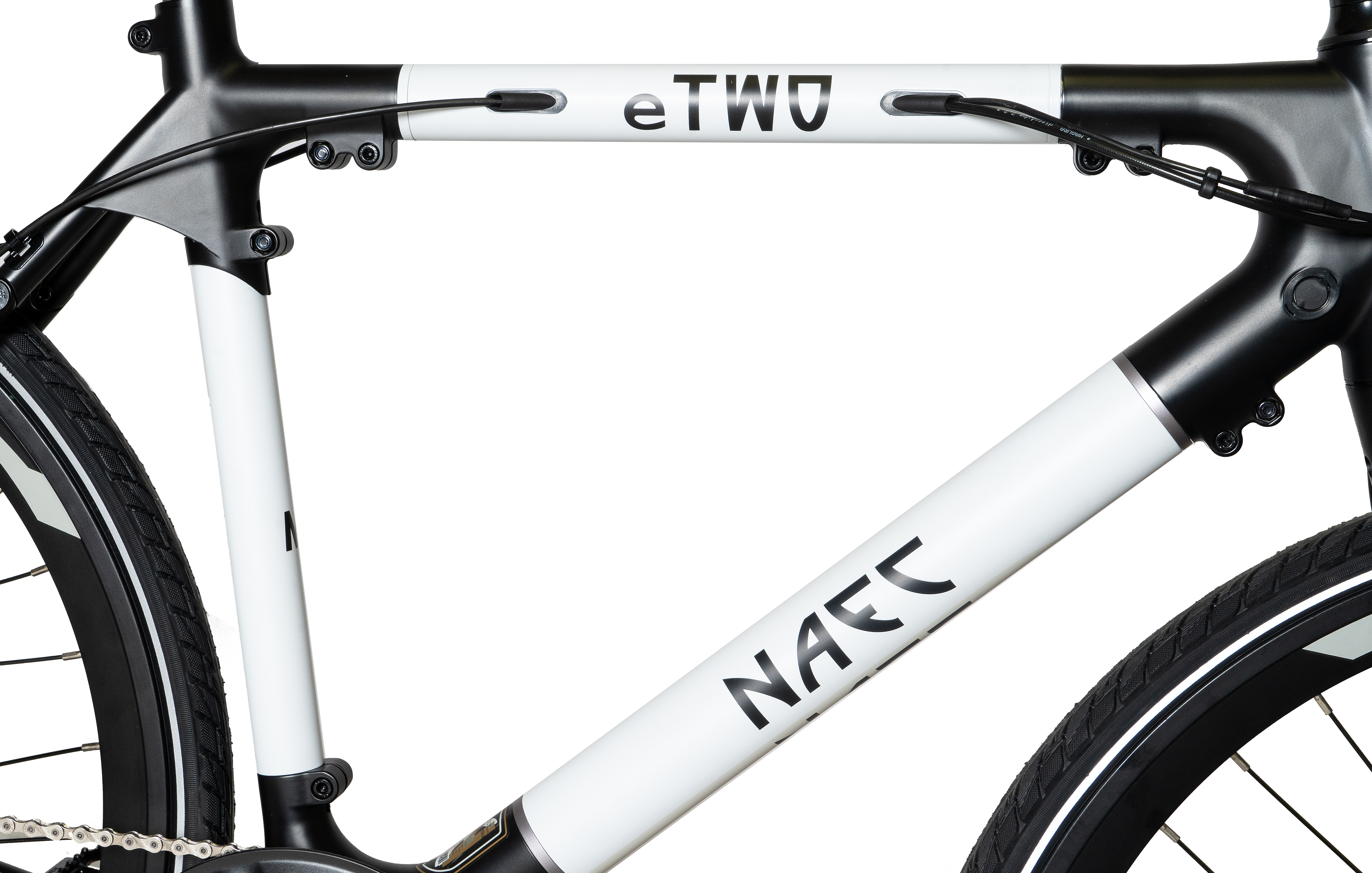NAEC 28 Zoll eTWO Kettenantrieb (Laufradgröße: weiß) schwarz weiss Citybike Modular schwarz Unisex-Rad, Rahmenhöhe: Zoll, 28 280, 53 cm