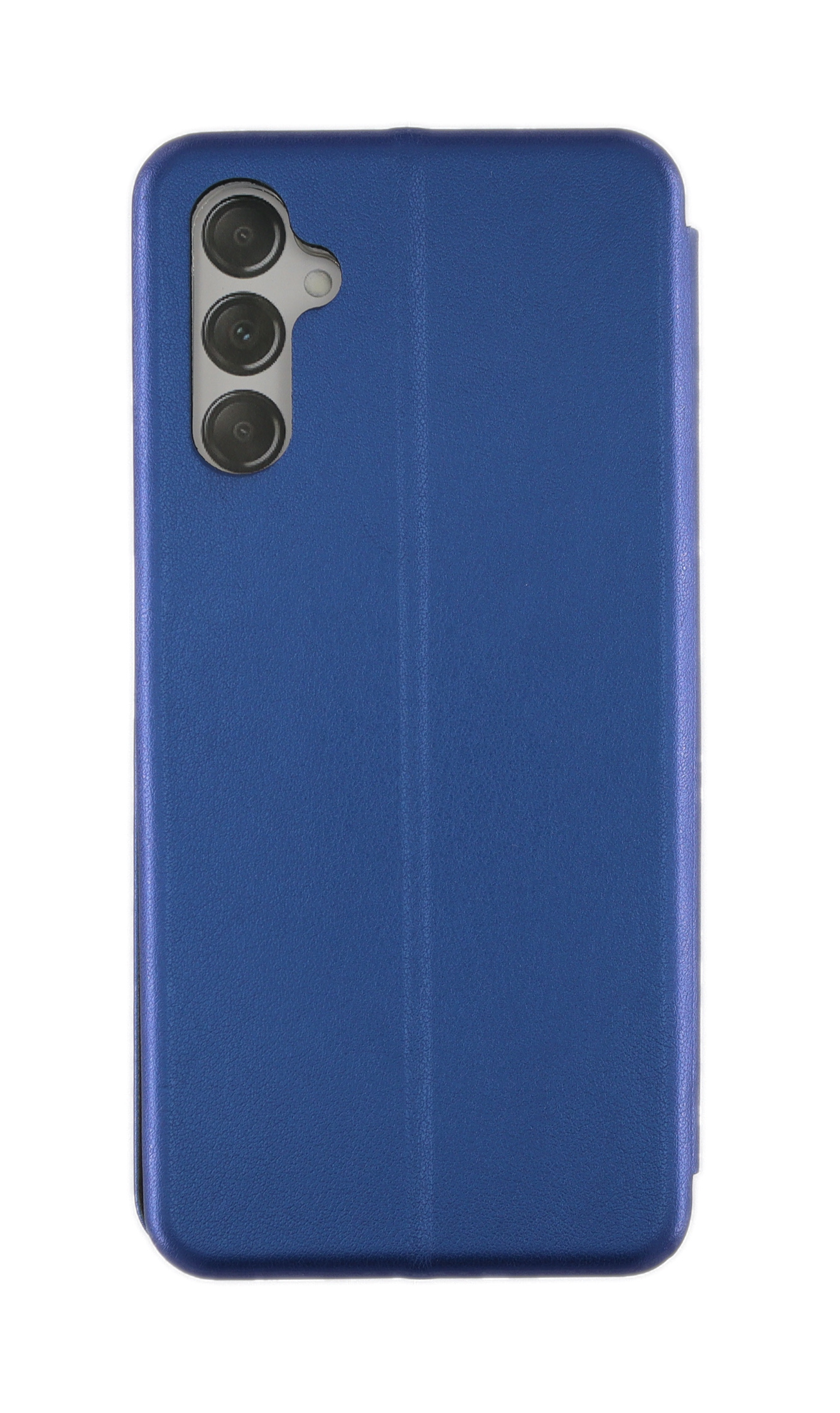Blaue Handyhülle mit Kameraausschnitt und Knöpfen.