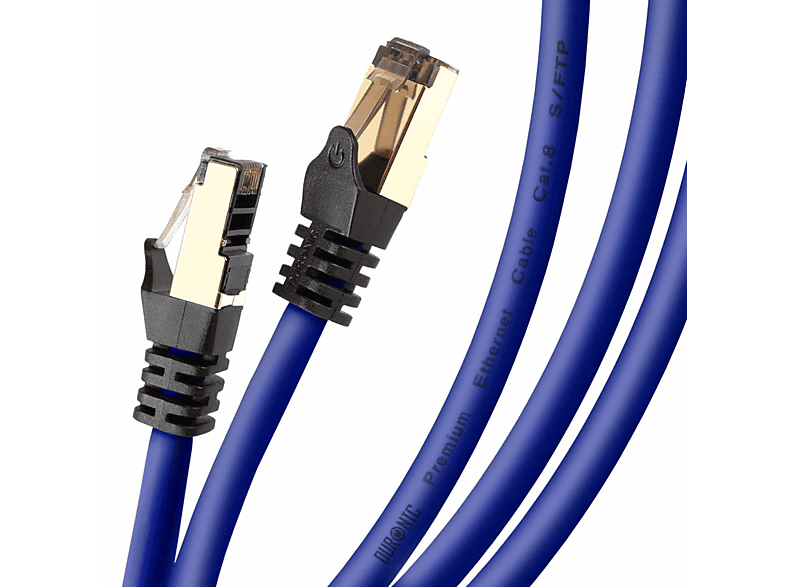 DURONIC CAT8 BE 2m Ethernetkabel | 5.000 MB/s | RJ45 Patchkabel | Lankabel für Router und Konsole, Netzwerkkabel, 2 m